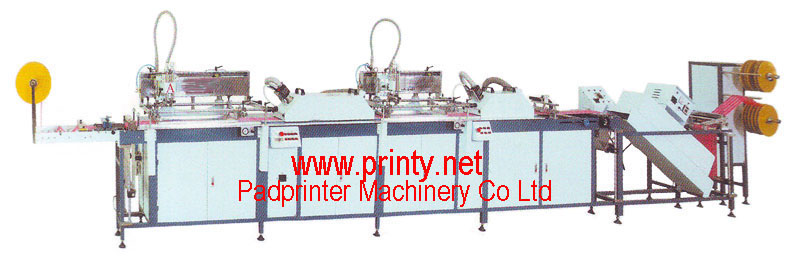 Ribbon screen printer,fully automatic 2 color ribbon screen printing machine equipment