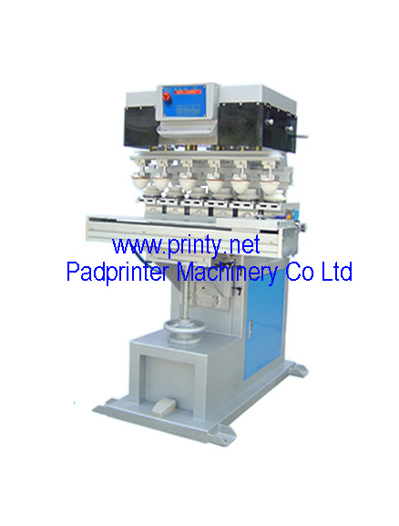 6 color pad printer | 6 color pad printing machine | Automatic 6 color pad printing machines of pad shuttling
