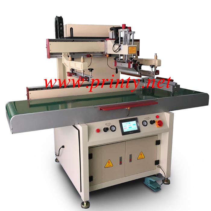 Automatic conveyor screen printing machine with screen cleaning system,screen printer with auto conveyor and screen bottom cleaning fuction