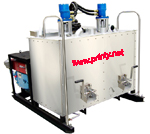 Hydraulic vehicle-carried double tanks hot melt line making machine