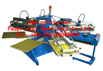 Automatic 4~6 colour 8 station rotary t-shirt silk screen printer | Fully auto 4~8 color 10 station rotary screen printing machine 